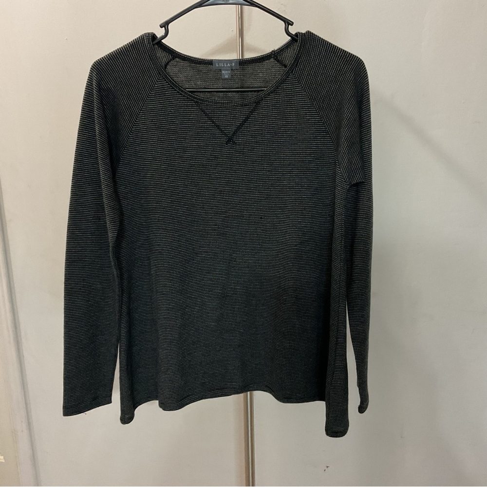 Lilla P Gray Long Sleeve Shirt Size XS